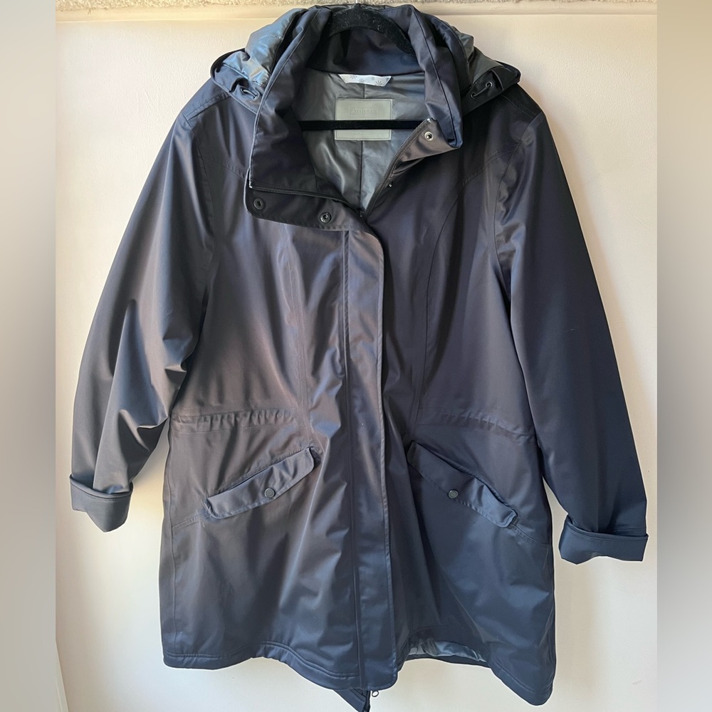 Athleta Black Outerwear Hooded Jacket Size 2x Gem